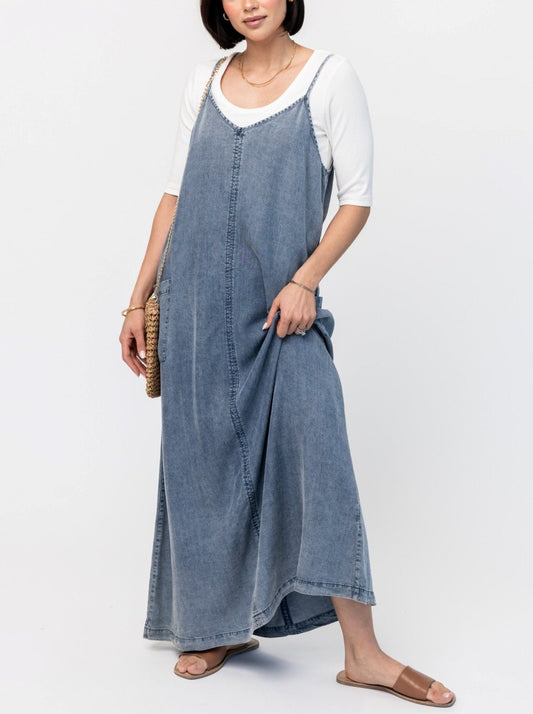 🔥  Sista dagars rea -49%OFF 🔥  Denim Maxi Jumperklänning för kvinnor