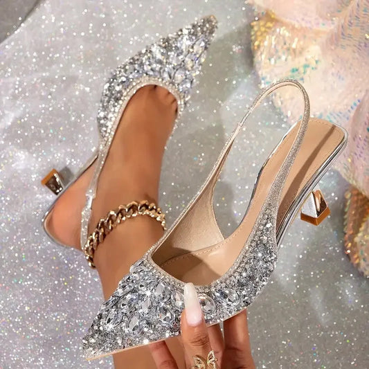 👡💎Slingbackklackar med spetsig stängd tå för kvinnor✨