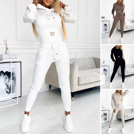 🌸🌸🌸 2025 HOT SALE -50%OFF Tvådelad träningsoverall med huva för kvinnor