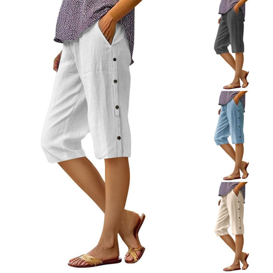 Capribyxor i bomullslinne med andningsfunktion för kvinnor