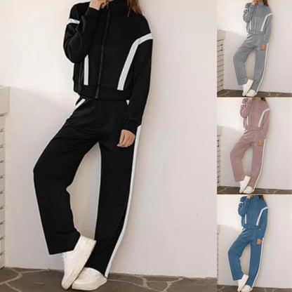 Snygg jacka och vida byxor, 2-delat set