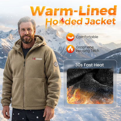 🎁2026 Nyheter 56% RABATT💥2026 Uppgraderad Unisex Hooded Casual Grafen Värmeisolerad Jacka (med innerfickor)