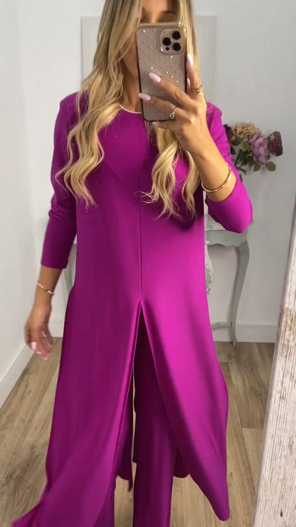 🔥Hot Sale 49% OFF💃Elegant Casual 2-delad kostym med lång topp