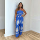 Ärmlös jumpsuit med vida ben och halter för kvinnor