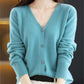 Elegant ullkofta med V-ringning för kvinnor
