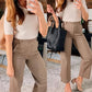🔥2025 HOT SALE🥰Stretch Twill Cropped Byxor med vida ben
