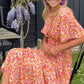 💐🌸Kvinnors söta vintage blommiga klänning