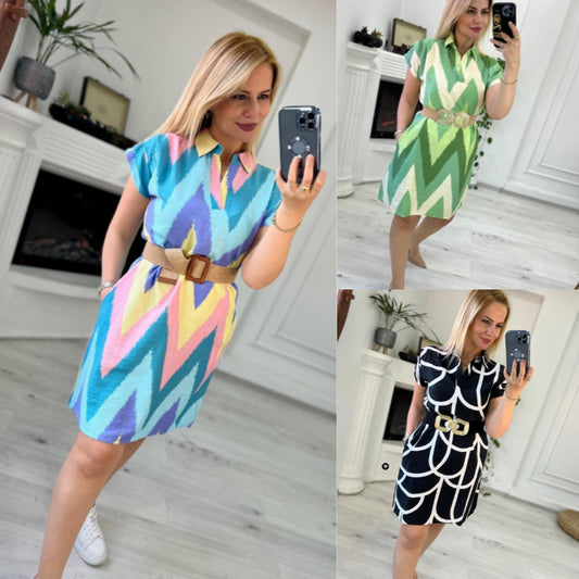 🌸Avslappnad klänning med v-ringning (begränsad upplaga)