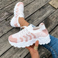 Andningsbara, lediga stickade sneakers för damer