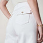 🔥2025 HOT SALE🥰Stretch Twill Cropped Byxor med vida ben
