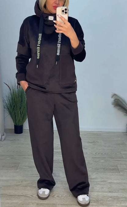 🔥Damkläder Huvtröja i fleece Casual kostym