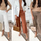 🔥2025 HOT SALE🥰Stretch Twill Cropped Byxor med vida ben