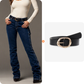 Retro-jeans med hög elasticitet och bootcut-passform för damer
