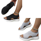 👡🌬️ Bekväma plattformssandaler i stickat med halkskydd