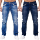 Herrjeans med hög elasticitet och dubbla sömmar