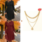 🌸 Ett elegant val ✨Damernas Ribbstickade A-linjeklänning – Elegant Midiklänning med Lång Ärm för Höst och Vinter