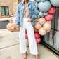 🔥2025 HOT SALE🥰Stretch Twill Cropped Byxor med vida ben