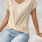 💥STOR REA👚Elegant kortärmad T-shirt med vriden V-ringning