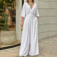 ✨🌷💃Kvinnors Elegant V-ringad Overall Med Vida Ben