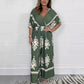 Damens V-Ringade Jumpsuit Med Breda Ben