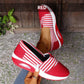 🔥Sista dagen av kampanjen 50 % rabatt – Bekväma randiga slip-on-sneakers för damer