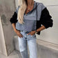 Denimjacka med huvtröja och dragsko för kvinnor