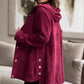 Oversized jacka med huva och knappar i corduroy för damer