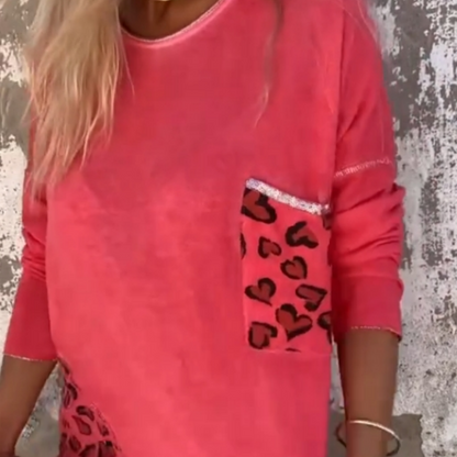 ✨Dammode Rund hals lös långärmad topp