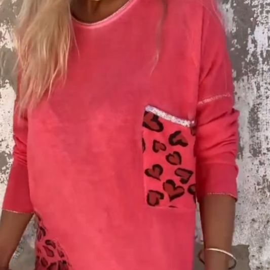 ✨Dammode Rund hals lös långärmad topp