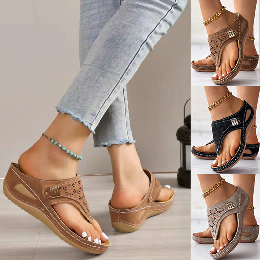 💥Sista dagens kampanj 50% rabatt 🔥- Fotvalvsstöd sandaler med sluttande häl för kvinnor👟