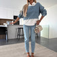 🔥Fri frakt🛫Dam Mode Långärmad Denim Topp & Byxor Tvådelat Set