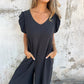 🔥HOT SALE 49% OFF✨Jumpsuit med V-hals och leopardtryck för kvinnor