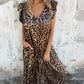 🔥HOT SALE 49% OFF✨Jumpsuit med V-hals och leopardtryck för kvinnor