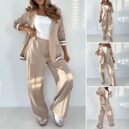 💖 Randig casual kostym med uppslag