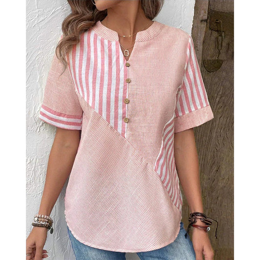 Dam Cardigan Oversized V-Neck Bomull Linne Skjorta