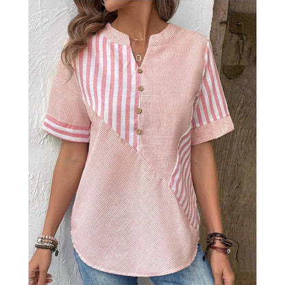 Dam Cardigan Oversized V-Neck Bomull Linne Skjorta