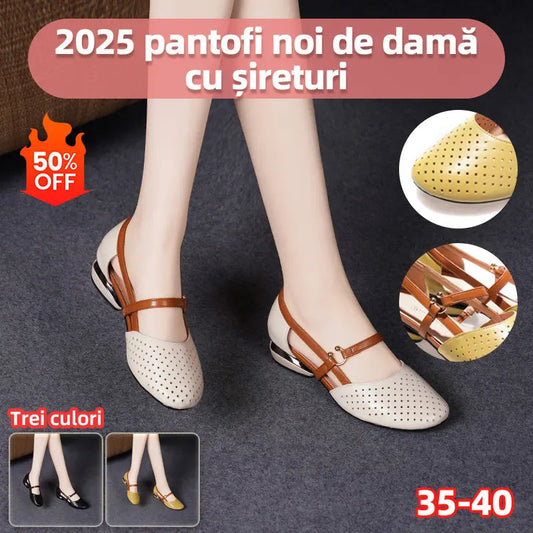 👡🎊Sandaler med låg klack och stängd tå för kvinnor med mjuk sula🎊