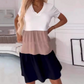 💖 Begränsad försäljning 50% OFF💖  Elegant V-neckad långklänning i blockfärg för kvinnor