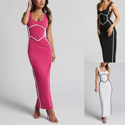 💕Vad ska jag ha på mig i morgon? 💕Ärmlös bodyconklänning för kvinnor med slits i ryggen