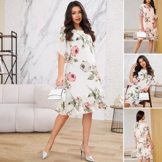 Blush Petal Flow Chiffongklänning