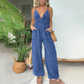 💖SISTA DAGENS ERBJUDANDE – 50 % RABATT💖Jumpsuit i denim med djup V-ringning för dam
