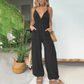 💖SISTA DAGENS ERBJUDANDE – 50 % RABATT💖Jumpsuit i denim med djup V-ringning för dam