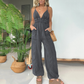 💖SISTA DAGENS ERBJUDANDE – 50 % RABATT💖Jumpsuit i denim med djup V-ringning för dam