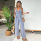 💖SISTA DAGENS ERBJUDANDE – 50 % RABATT💖Jumpsuit i denim med djup V-ringning för dam