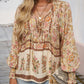 💖Women's Fashion Printed v-Neck Long Sleeve Shirt