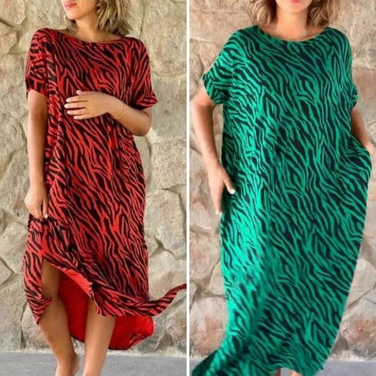 Oversized T-Shirt Midiklänning med djurmönster