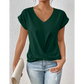💥STOR REA👚Elegant kortärmad T-shirt med vriden V-ringning