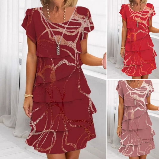 💕Kvinnors eleganta mode med volangklänning