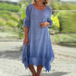 🌼Sista dagen-rea 49% OFF🌼Damklänning i elegant enfärgad rund hals med lös passform