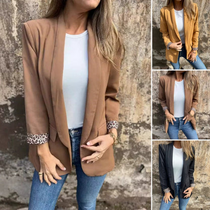 ✨🐆Stylisk damkavaj med foder i leopardmönster